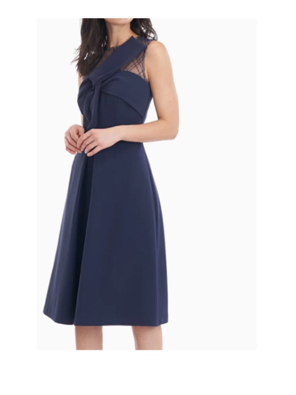 NWT - JS COLLECTIONS - Reille Knee-Length Bow Dress, Navy Blue, SIZE 14